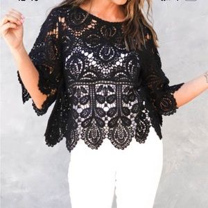 Black crochet top